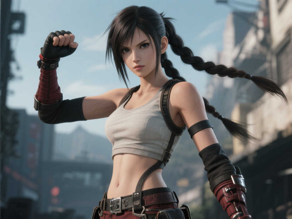 《FF7》官方展示蒂法建模:散发“时刻待命”的独特气场