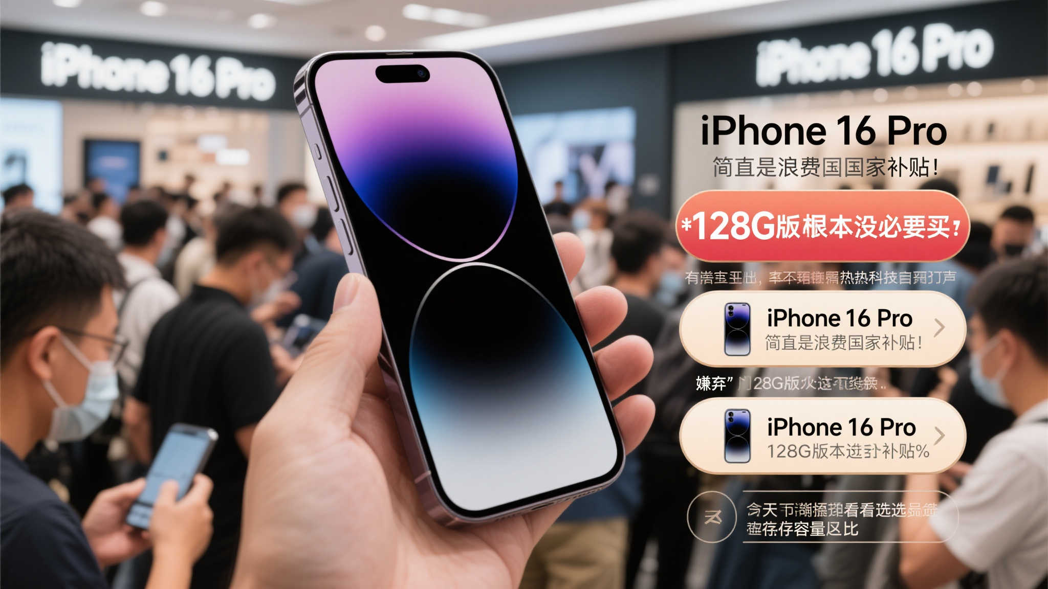 iPhone 16 Pro热销断货!博主吐槽:128G版本纯属浪费国家补贴
